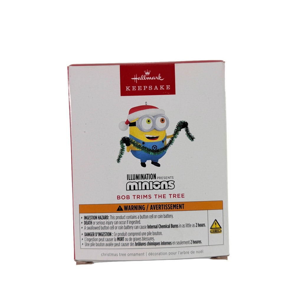 Hallmark Keepsake 2025 Minions Bob Trims The Tree Magic Sound Ornament NIB